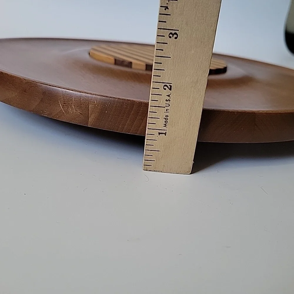 Kustom Kraft Vintage MCM Black Walnut Lazy Susan 14
